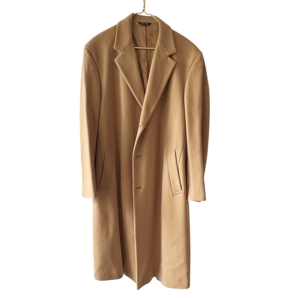 Loro Piana for Nordstrom Storm System Wool Overcoat Camel Tan 42R Made Italy - Picture 6 of 16